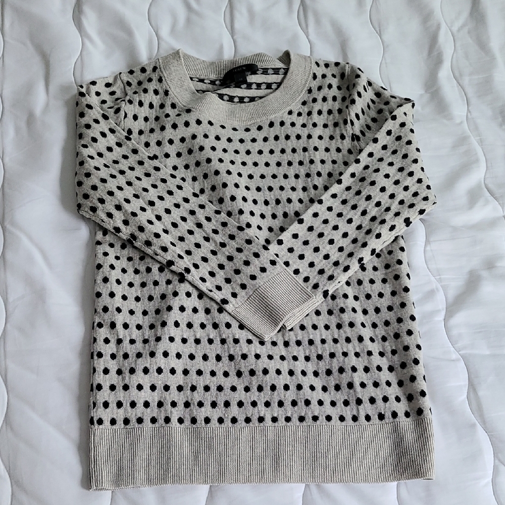 J.Crew Black and Gray Patterned Sweater
